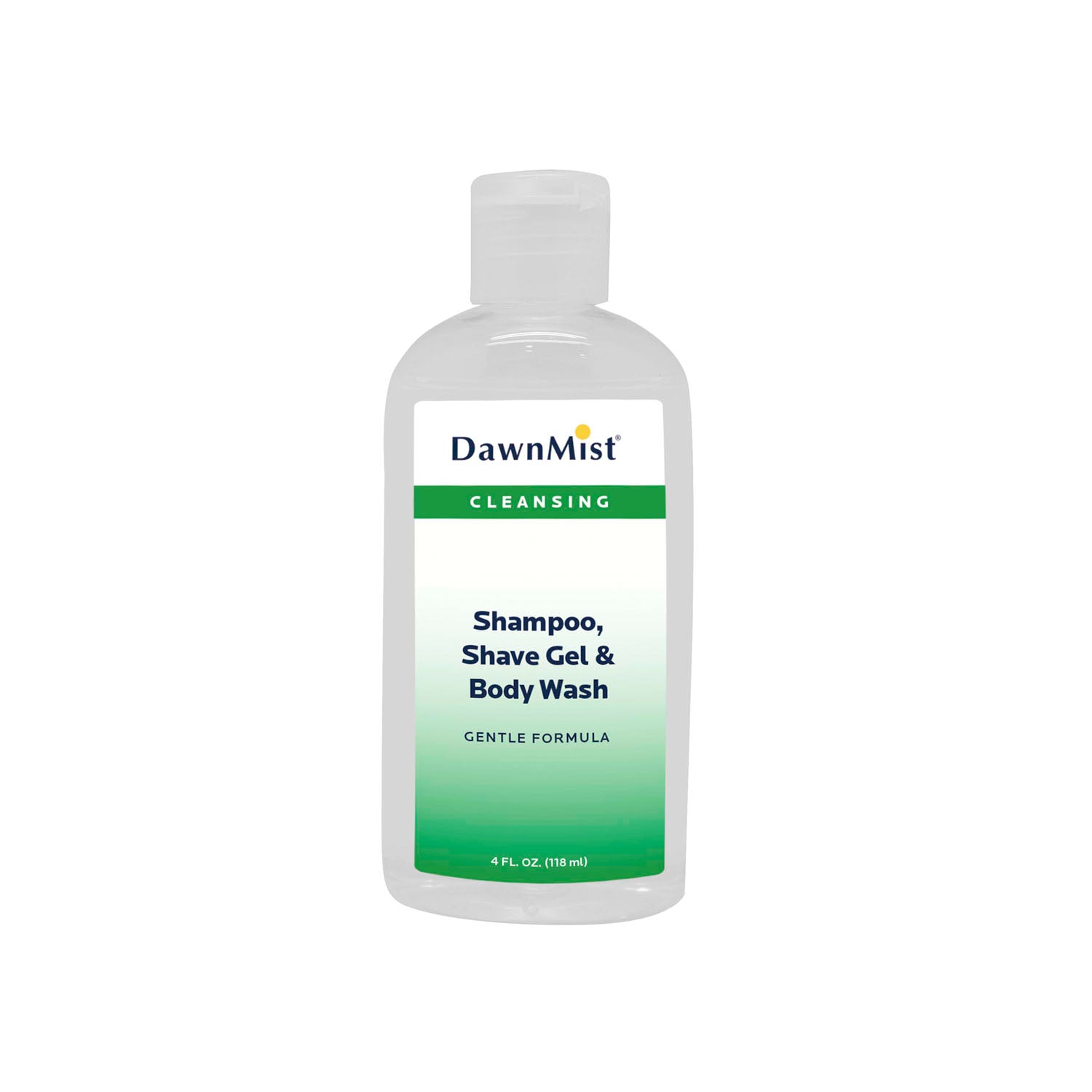 Dukal Corporation Dukal Dawnmist All-In-One Body Wash Wash, 4 oz, Clear Bottle, Dispensing Cap, 60/cs