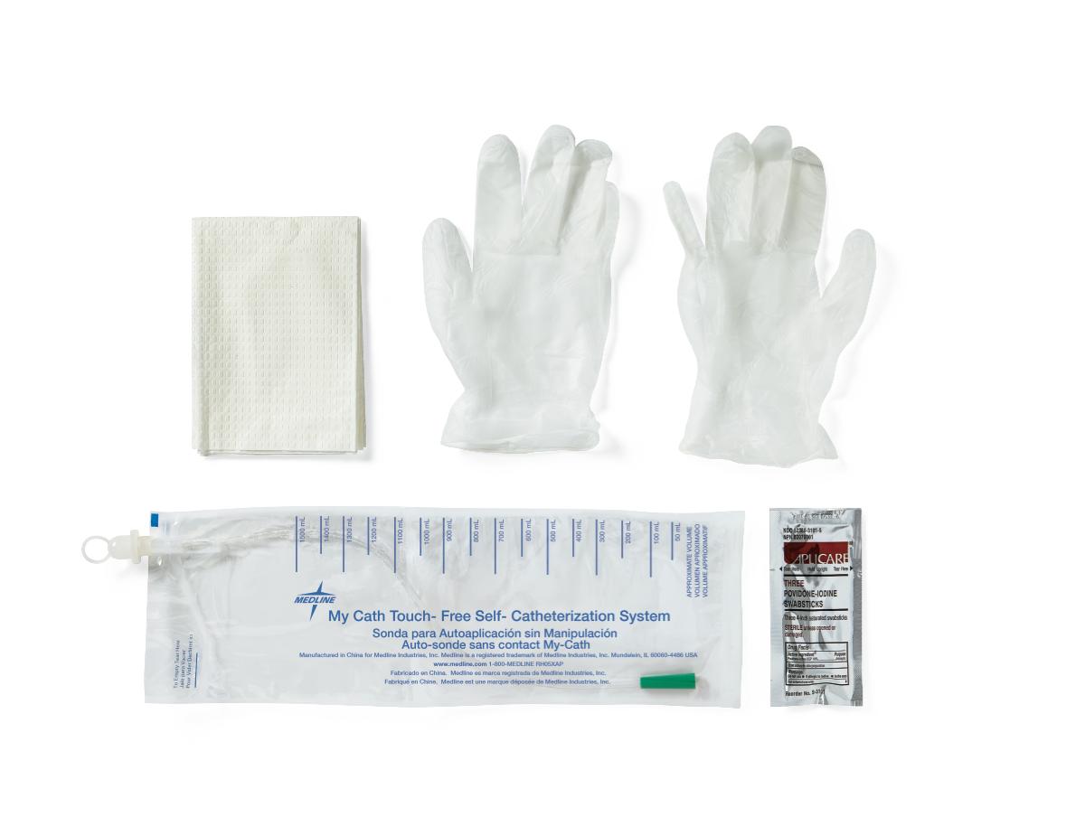 Medline Intermittent Closed System Catheter My-Cath Touch-Free Closed System / Self Catheter 14 Fr. Without Balloon Vinyl (DYND10440 / CS)