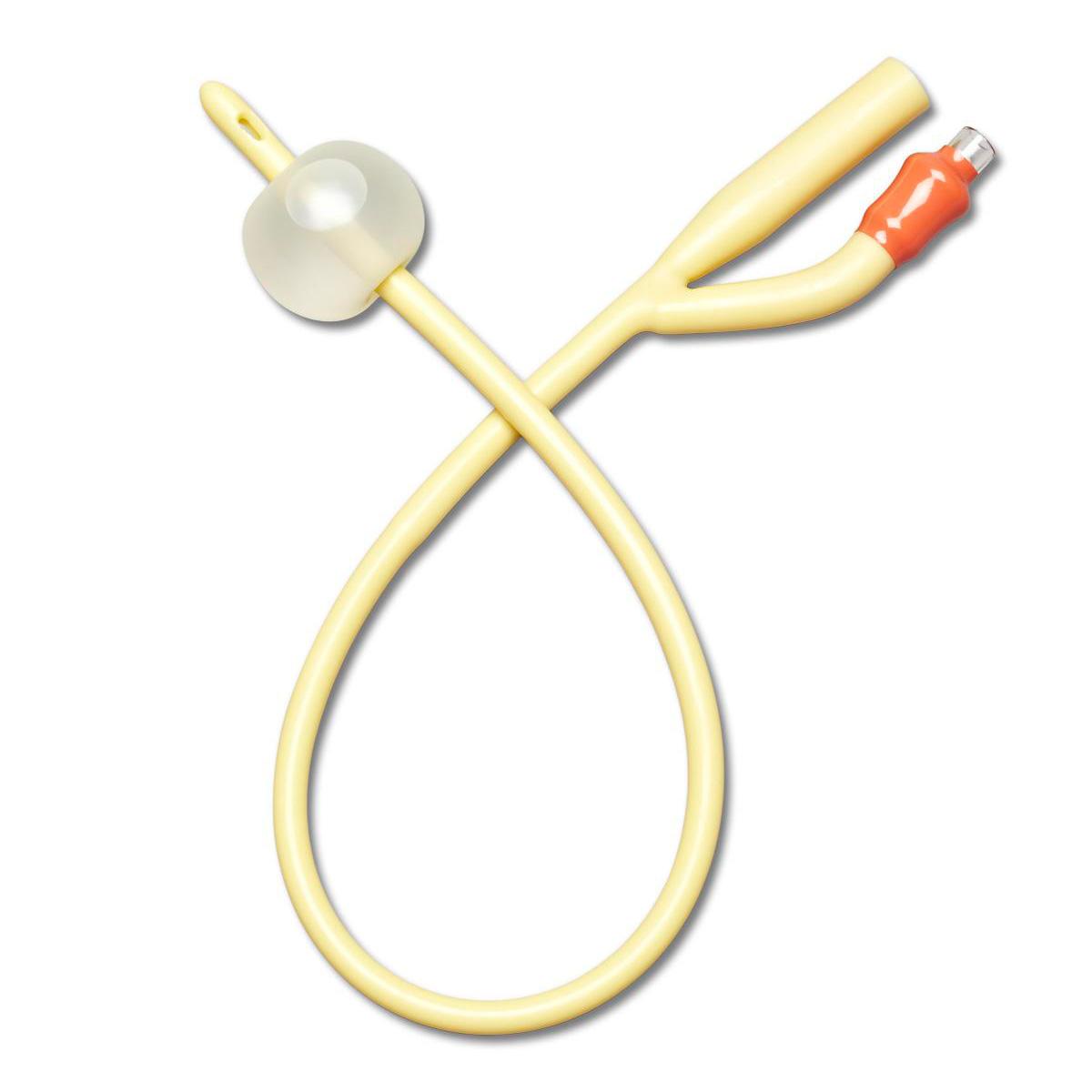 Medline Foley Catheter Medline 2-Way Standard Tip 10 cc Balloon 14 Fr. Silicone Coated Latex (DYND11754 / CS)