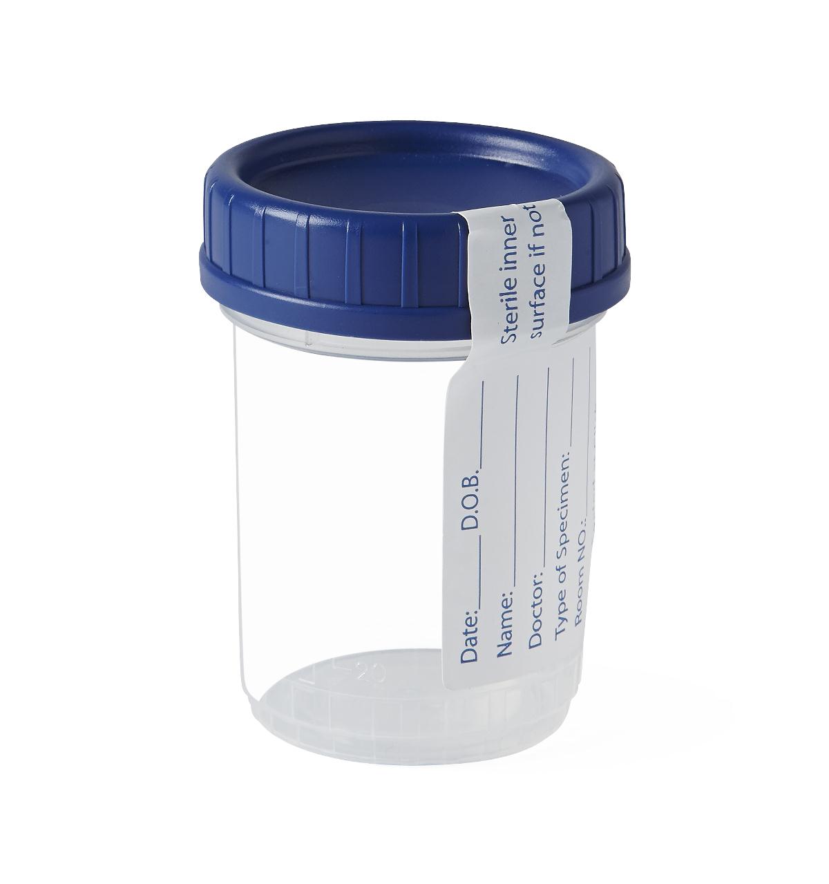 Specimen Container for Pneumatic Tube Systems Click-N-Close 90 mL (3 oz.) Screw Cap Patient Information Sterile Fluid Path (400/CS)