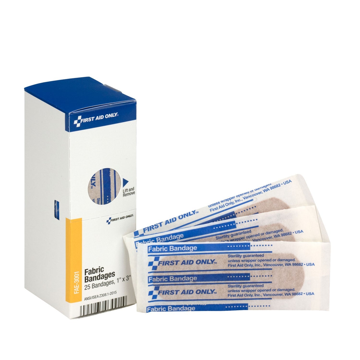 First Aid Only/Acme United Sc Refill Items For Kits SC Refill, 1"x3", Fabric Bandages, 25/bx