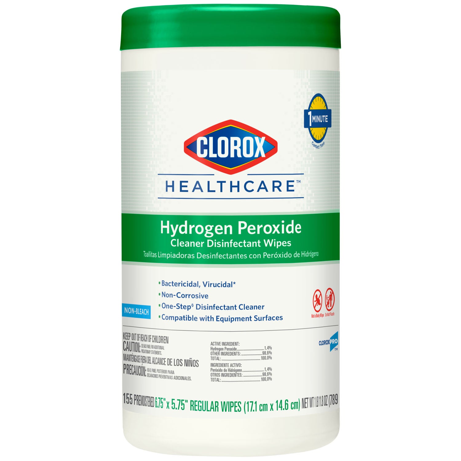 WIPES DISINFCT HYDRO PEROXIDE6.75X5.75 155/CAN 6/CS