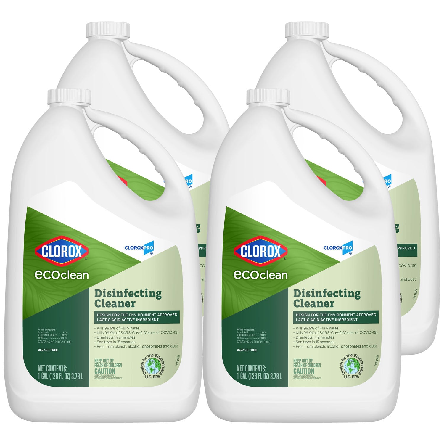 CLEANER DISINFECTANT ECOCLEAN128OZ 4/CS