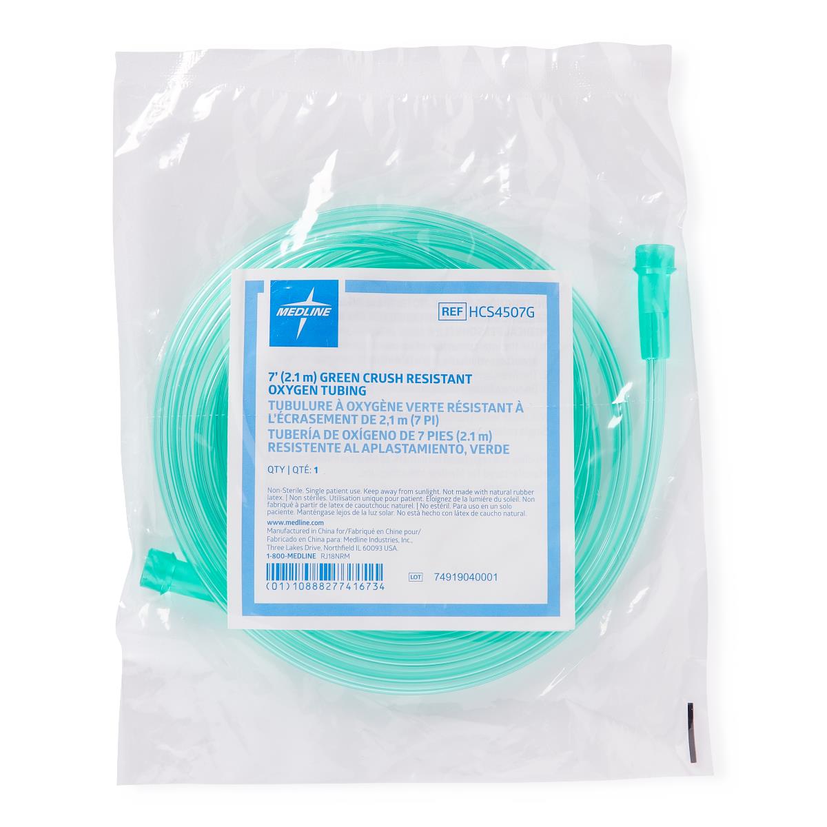 Medline Oxygen Tubing 25 Foot Length Tubing Silicone (HCS4525G / CS)
