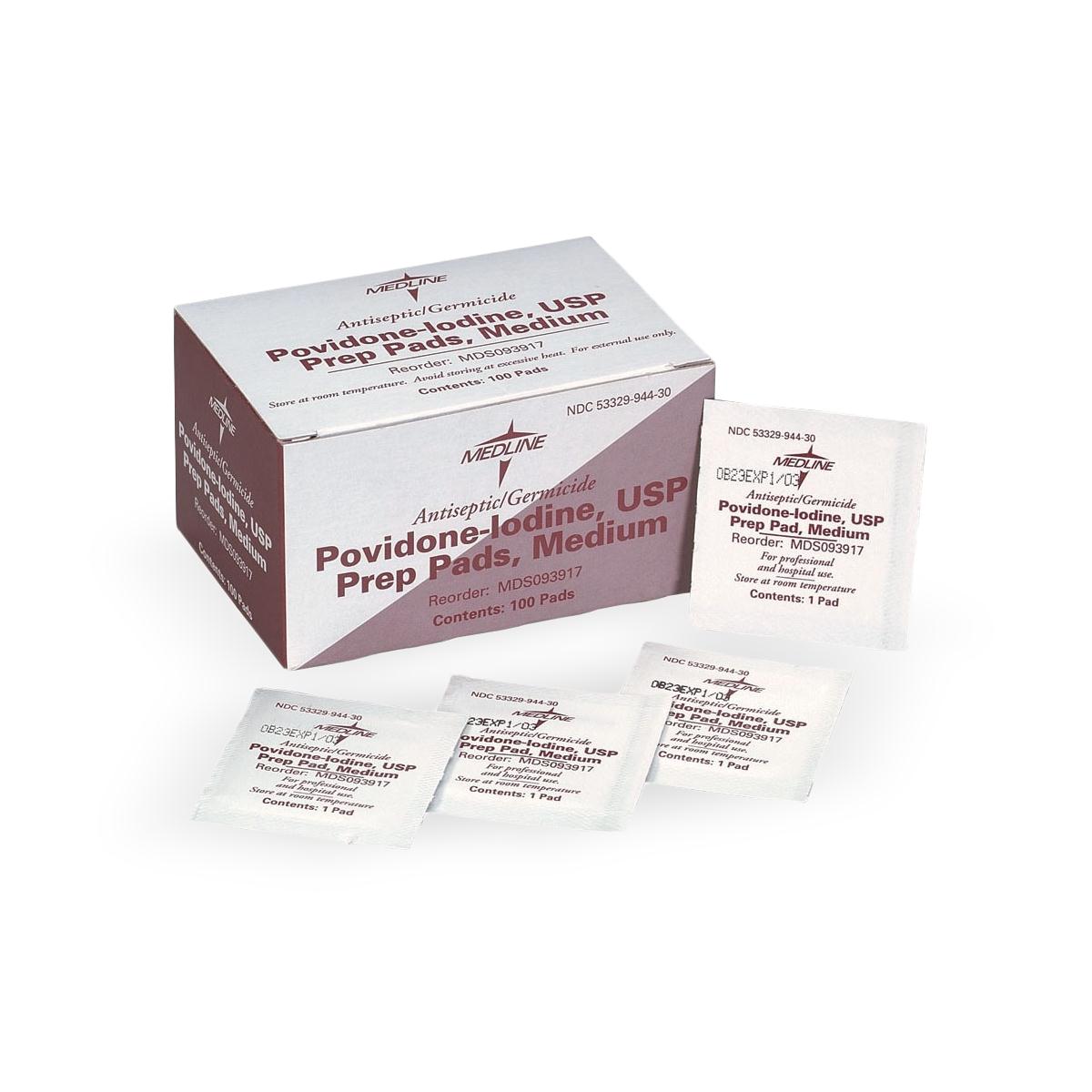 Medline PVP Prep Pad Medline 10% Strength Povidone-Iodine Individual Packet Medium NonSterile (MDS093917 / CS)
