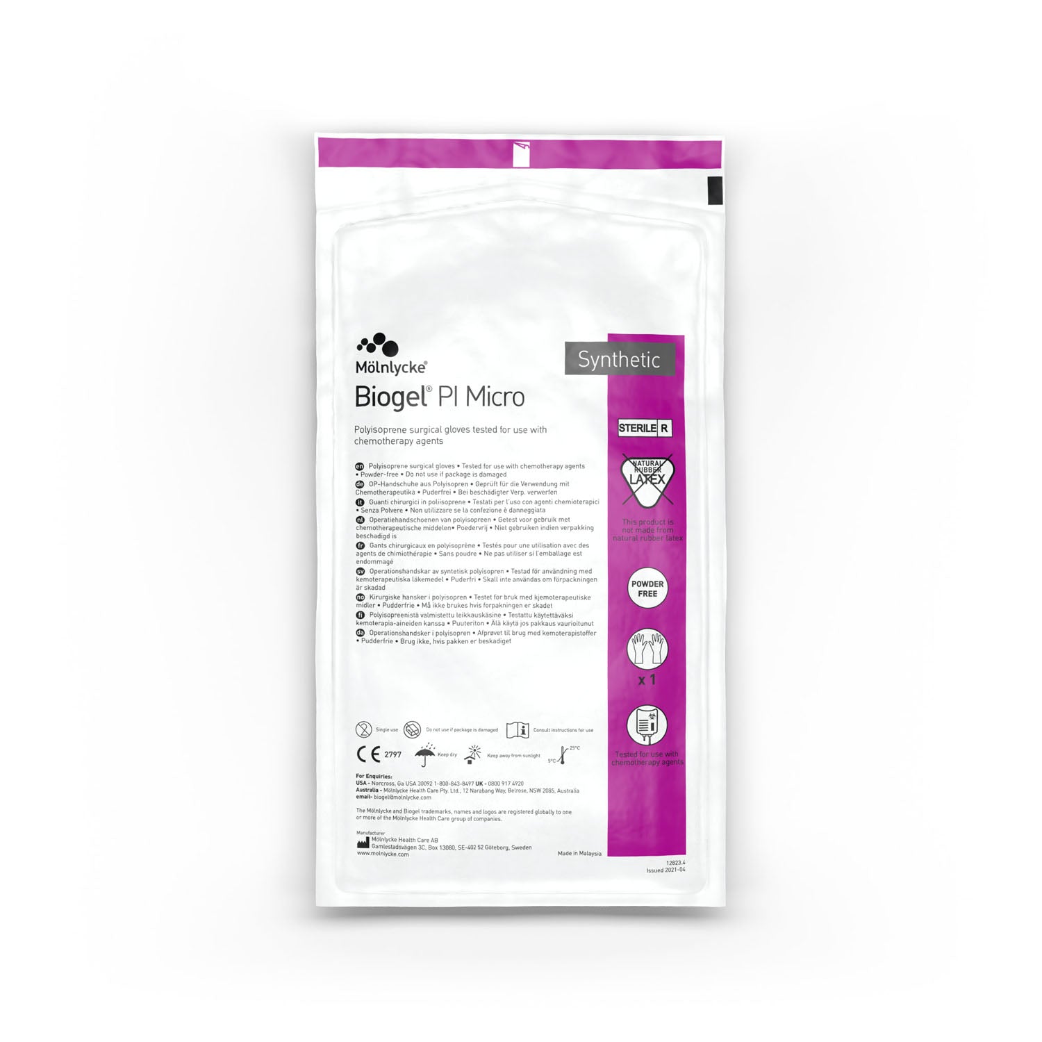 Molnlycke Health Care Us, Llc Molnlycke Biogel Pi Micro Gloves Size 6.5, Sterile, Powder-Free, 50/bx, 4bx/cs