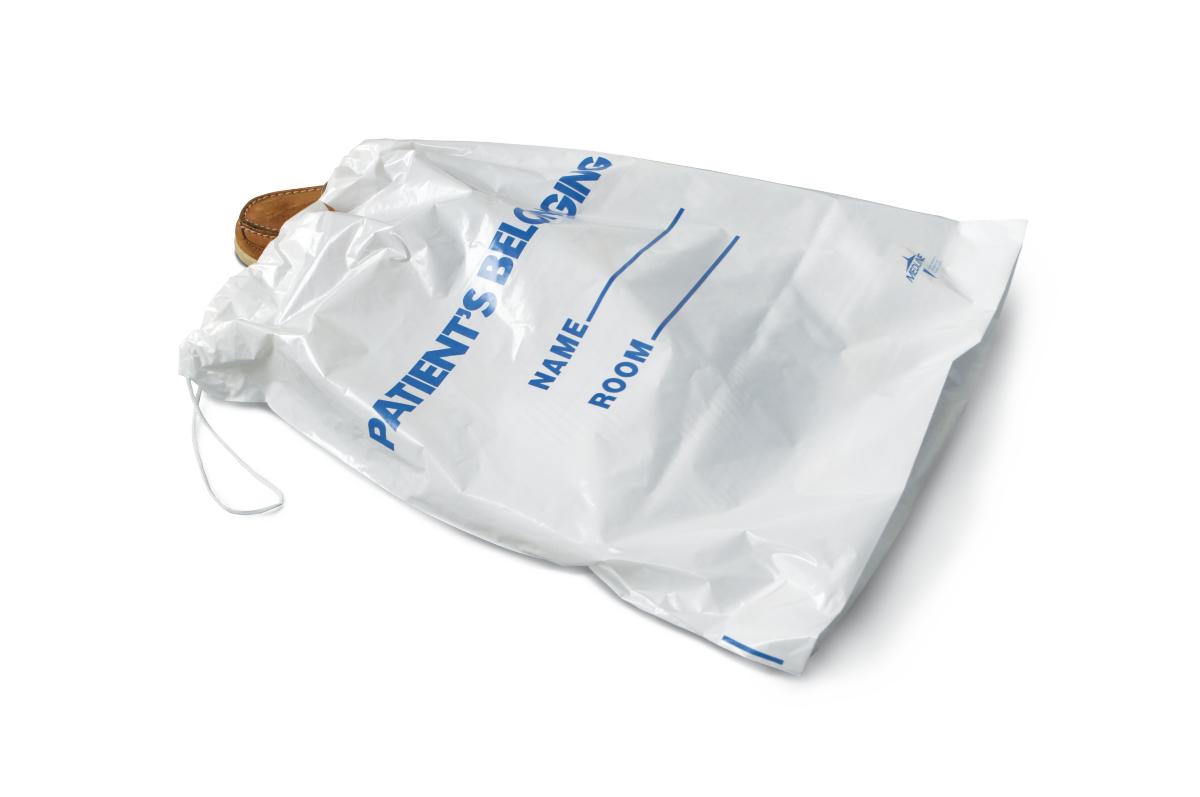 Patient Belongings Bag Medline 18 X 20 Inch Plastic Drawstring Closure White (250/CS)