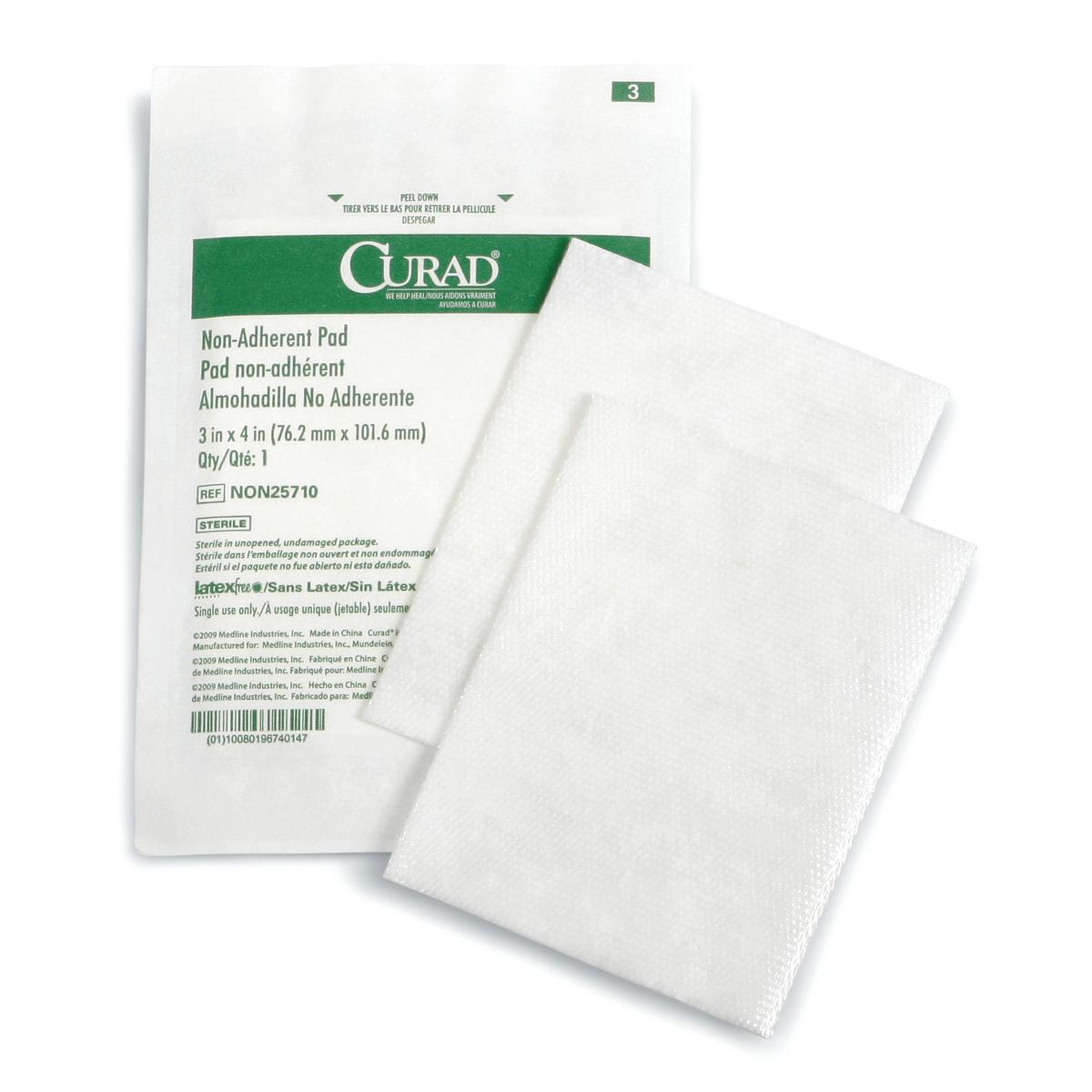 Medline Non-Adherent Dressing Curad 3 X 4 Inch Sterile 100 per Pack (NON25710 / CS)