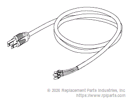 RPI PCC003 Industrial Grade Power Cord (13A @ 125Vac, With Terminals, 8 Ft.)