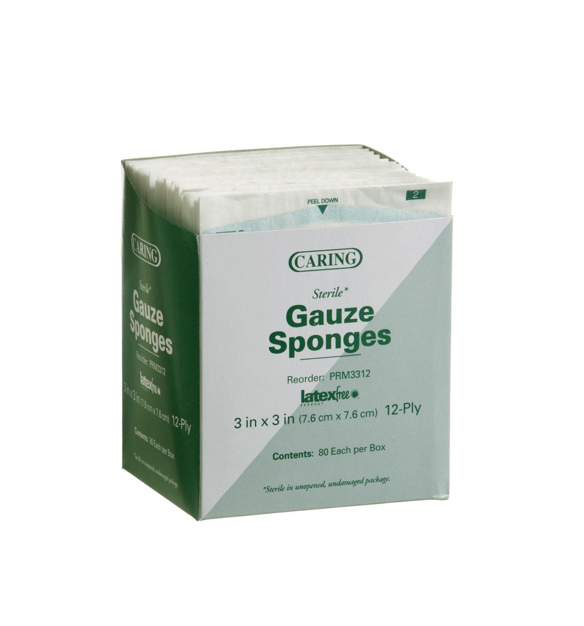 Medline Gauze Sponge Medline Essentials 3 X 3 Inch 12-Ply Sterile 2 per Pack (PRM3312 / CS)