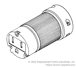 RPI RPC031 Hospital Grade Female Connector (15A @ 125Vac, Nema 5-15R)