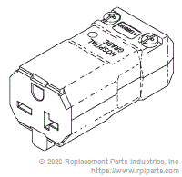 RPI RPC585 Hospital Grade Female Connector (20A @ 250Vac, Nema 6-20R)