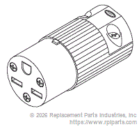 RPI RPC589 Industrial Grade Female Connector (15A @ 250Vac, Nema 6-15R)
