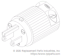 RPI RPP029 Hospital Grade Male Plug (15A @ 125Vac, Nema 5-15P)