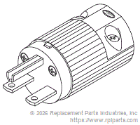 RPI RPP588 Industrial Grade Male Plug (15A @ 250Vac, Nema 6-15P)