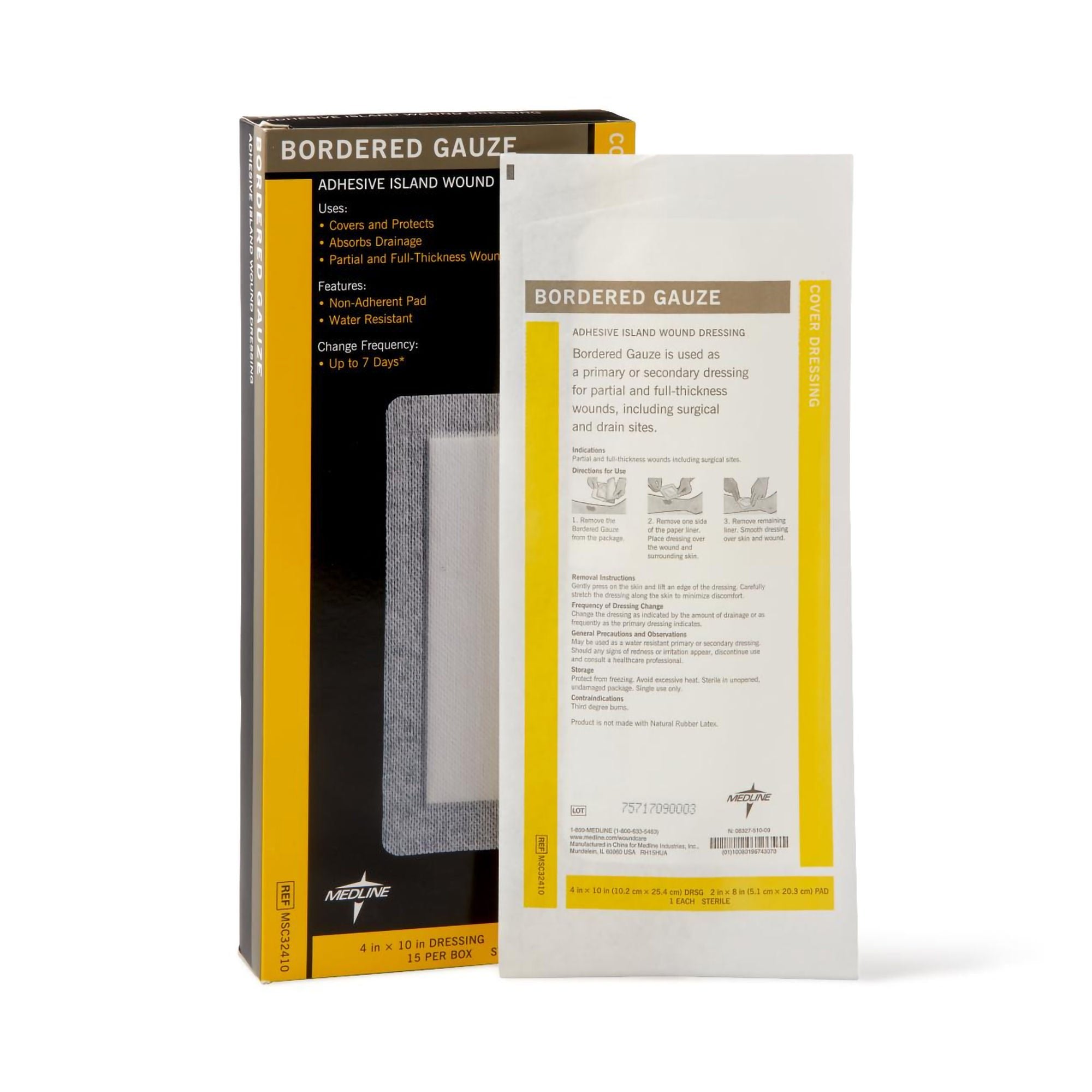 Medline White Island Dressing, 4 x 10 Inch (Case of 150)