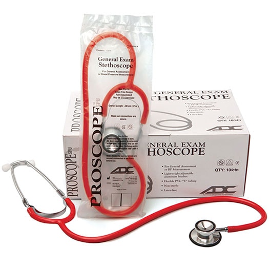 ADC Proscope SPU 670 Dual Head Stethoscope Red