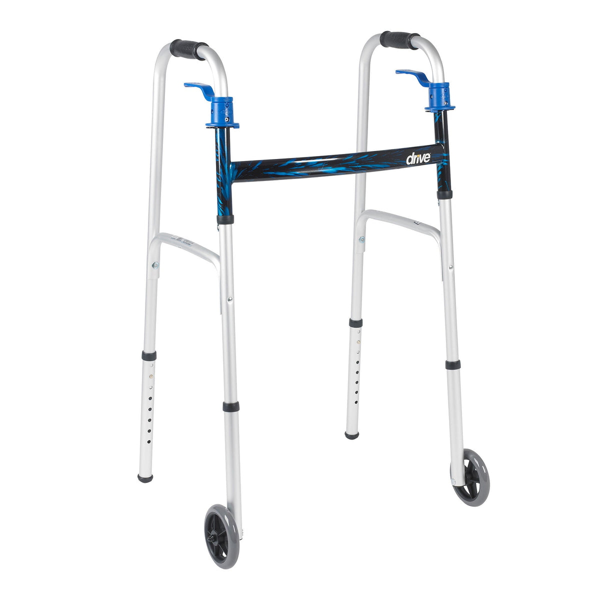 drive Aluminum Dual Release Folding Walker, 32 – 39 Inch Height (Each)