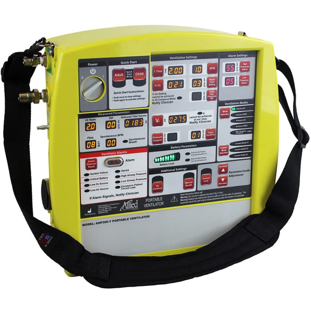 Allied Healthcare AHP300 Transport Ventilator - Yellow