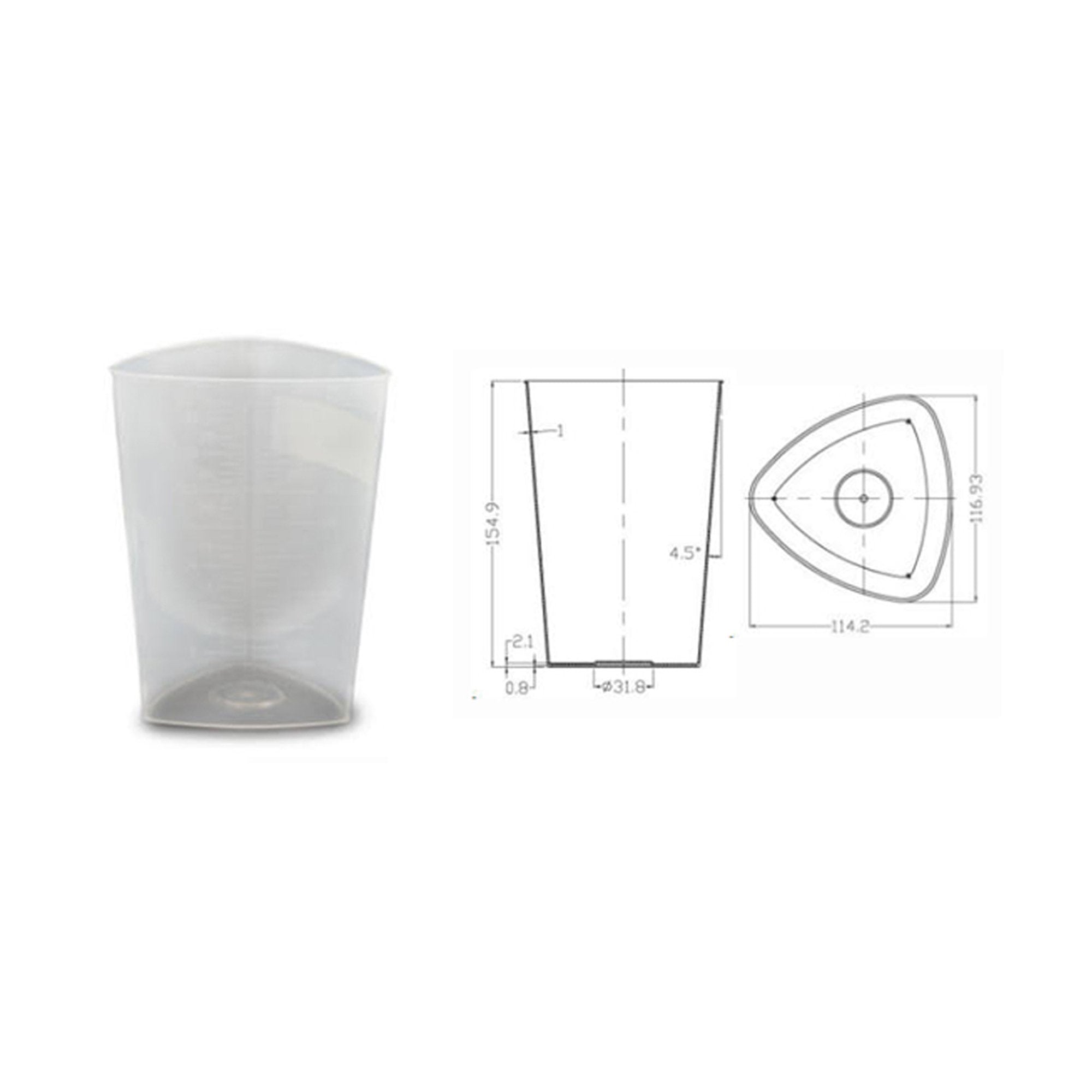 OakRidge Products OakRidge Translucent Graduated Beaker, 1,000 mL (200/CS)