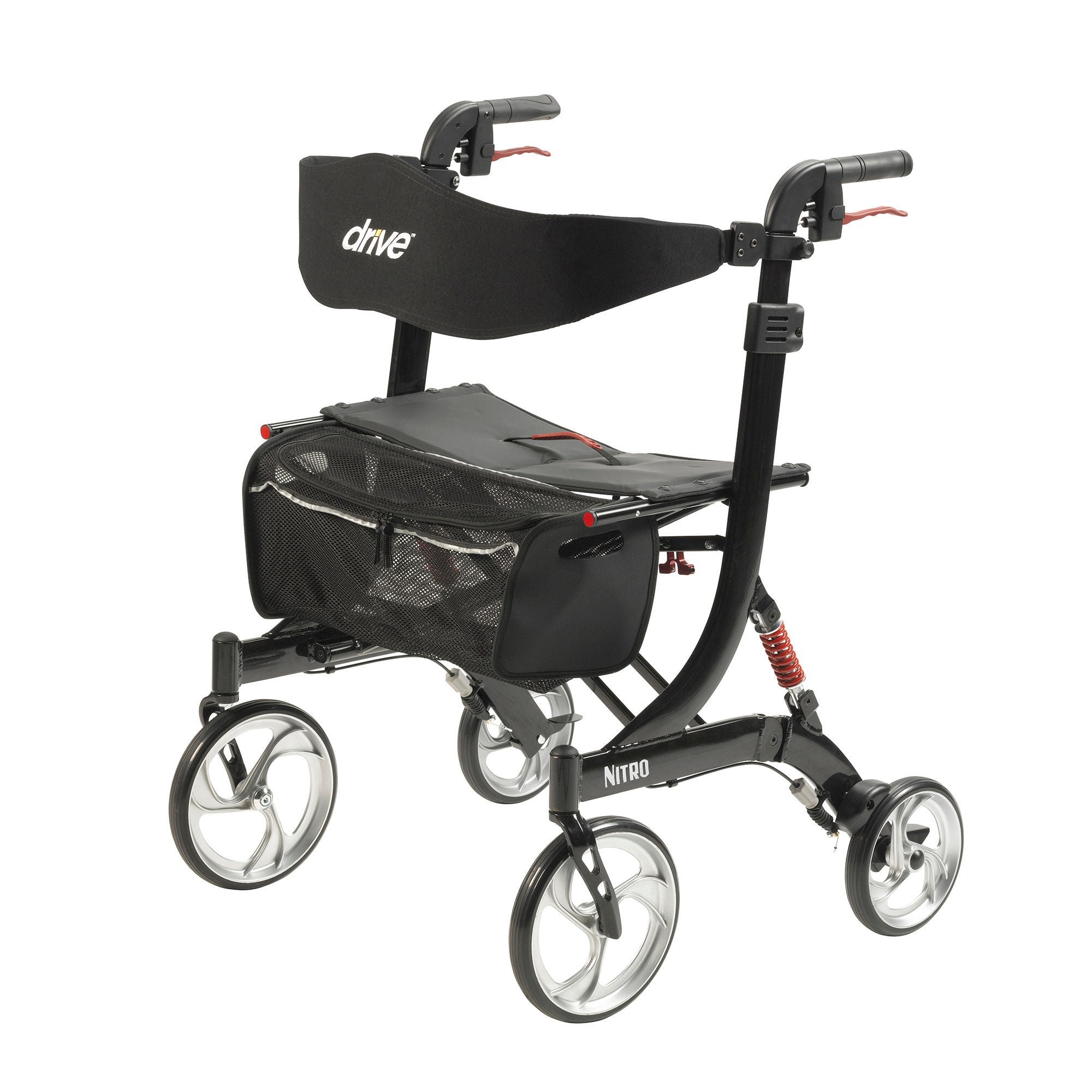 Nitro HD Bariatric Four-Wheel Rollator, Black