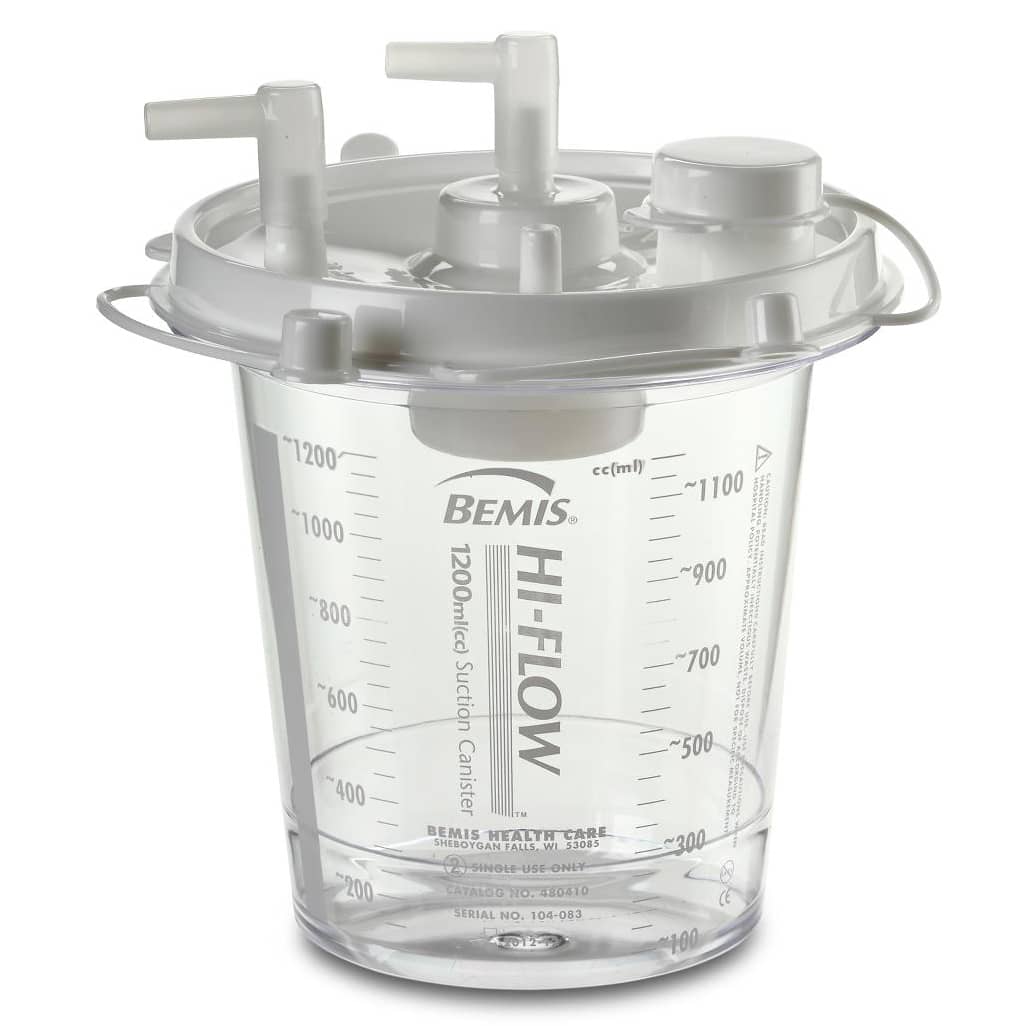 Bemis 1200cc Hi-Flow Suction Canister - White Lid
