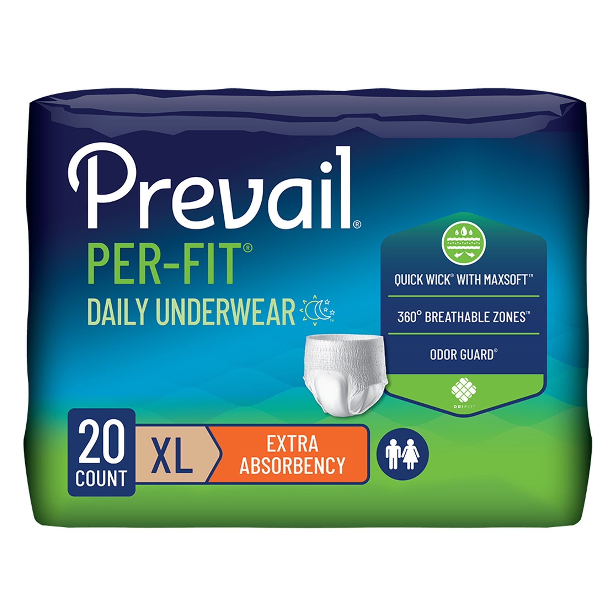 First Quality Products LLC Prevail Per-Fit Daily Underwear, X-Large (80/CS)
