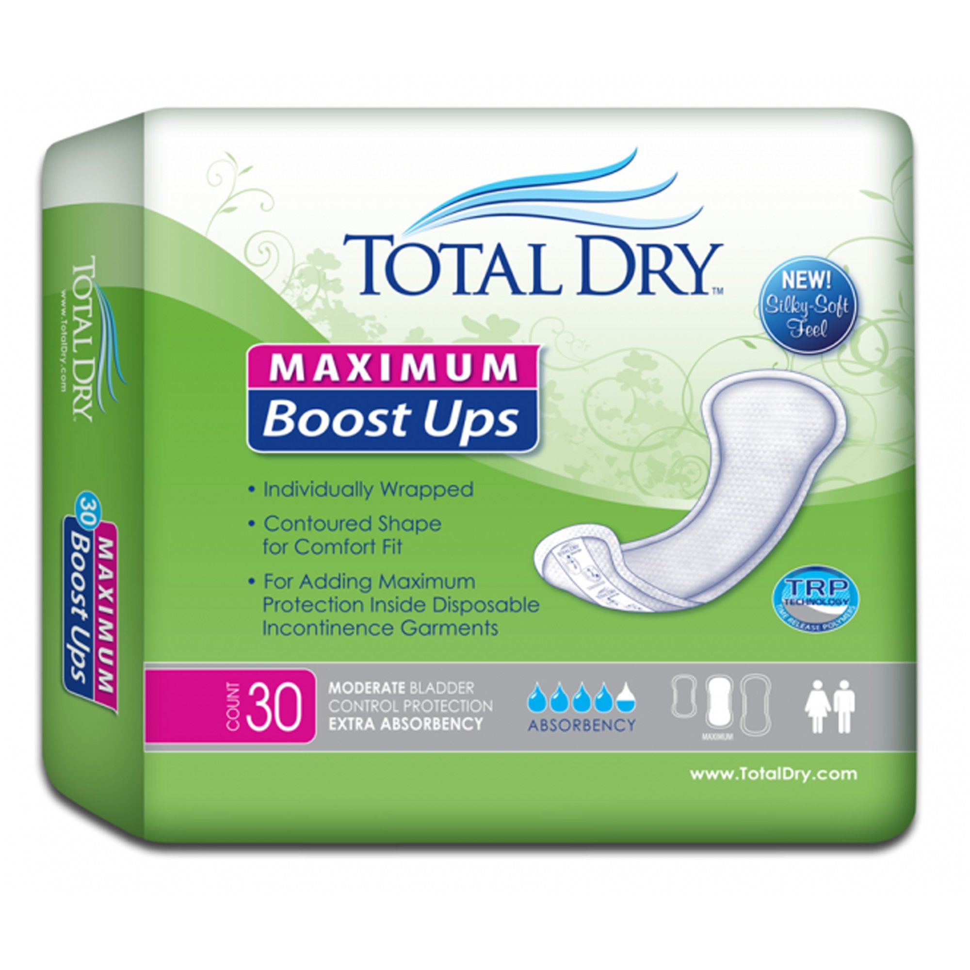 Secure Personal Care Products TotalDry Maximum Absorbency Incontinence Booster Pad, 13.8-Inch Length (120/CS)