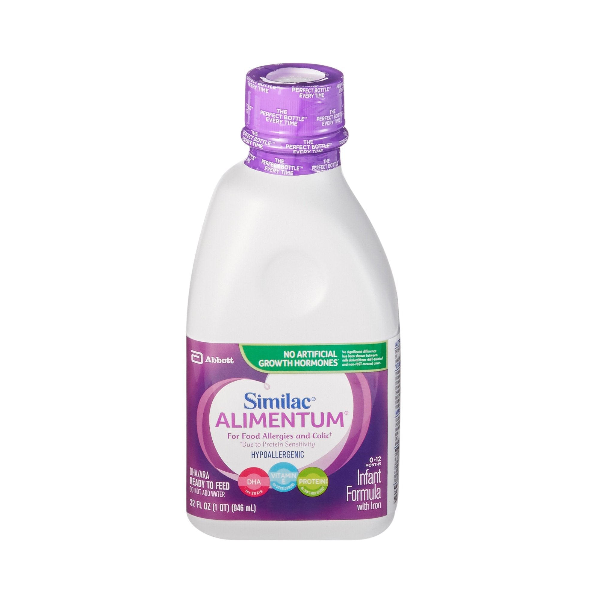 Abbott Nutrition Similac Alimentum Ready to Use Infant Formula, 1-quart bottle (6/CS)