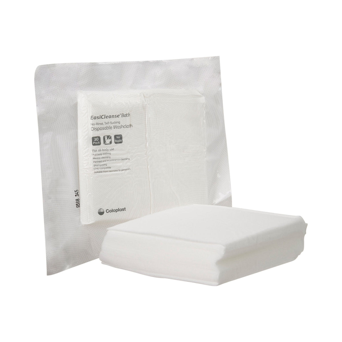 EasiCleanse Bath No-Rinse, Self-Sudsing Wipes, Scented (Case of 900)