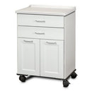 Clinton Fashion Finish Molded Top Mobile Treatment Cabinet with 2 Doors and 2 Drawers  Arctic White