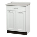 Clinton Fashion Finish Molded Top Treatment Cabinet with 2 Doors and 1 Drawer  Arctic White