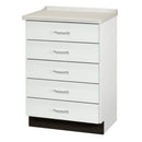 Clinton Fashion Finish Molded Top Treatment Cabinet with 5 Drawers  Arctic White