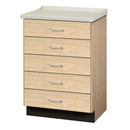 Clinton Fashion Finish Molded Top Treatment Cabinet with 5 Drawers  Sunlight Oak