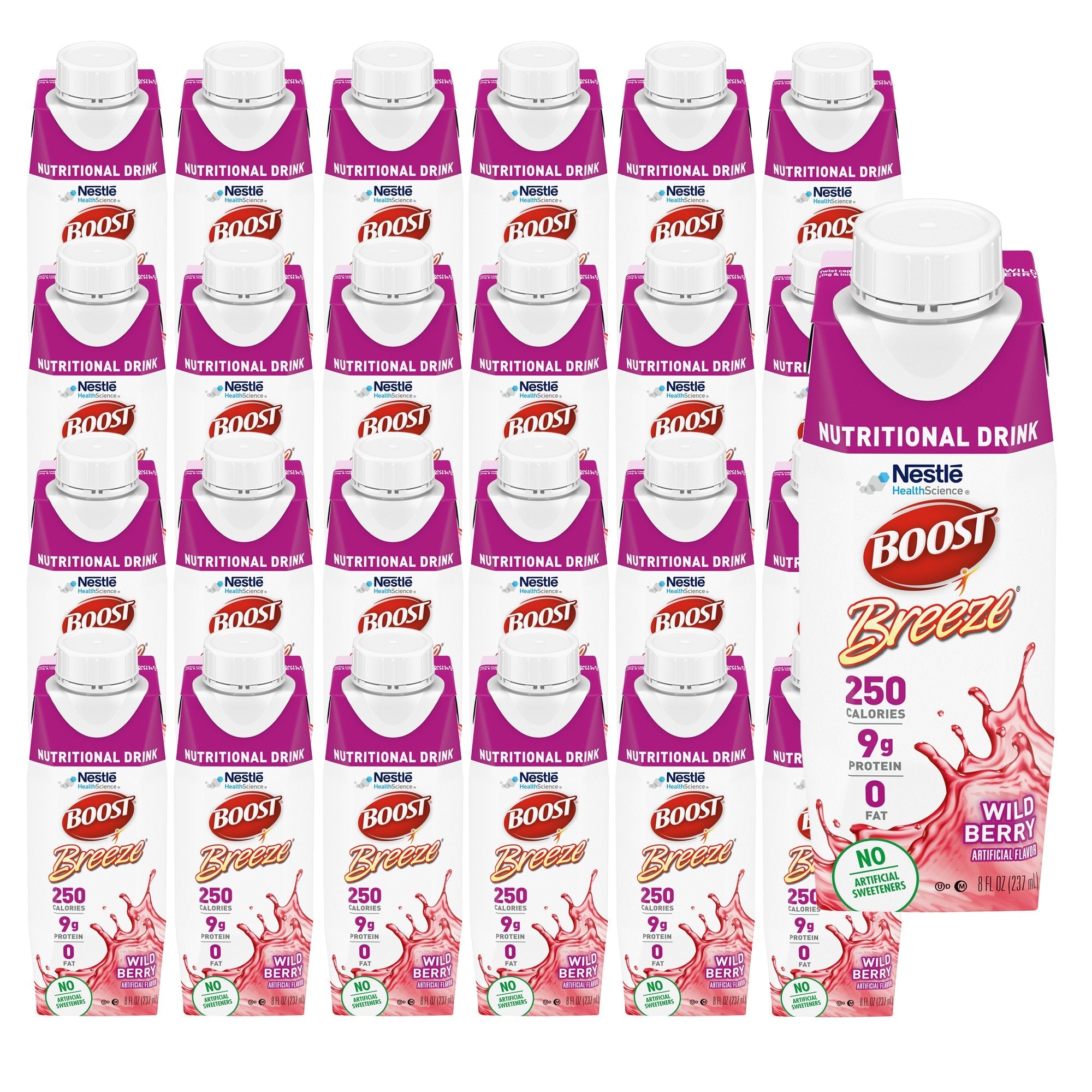 Nestle Healthcare Nutrition Boost Breeze Wild Berry Nutritional Drink, 8-ounce Carton (24/CS)