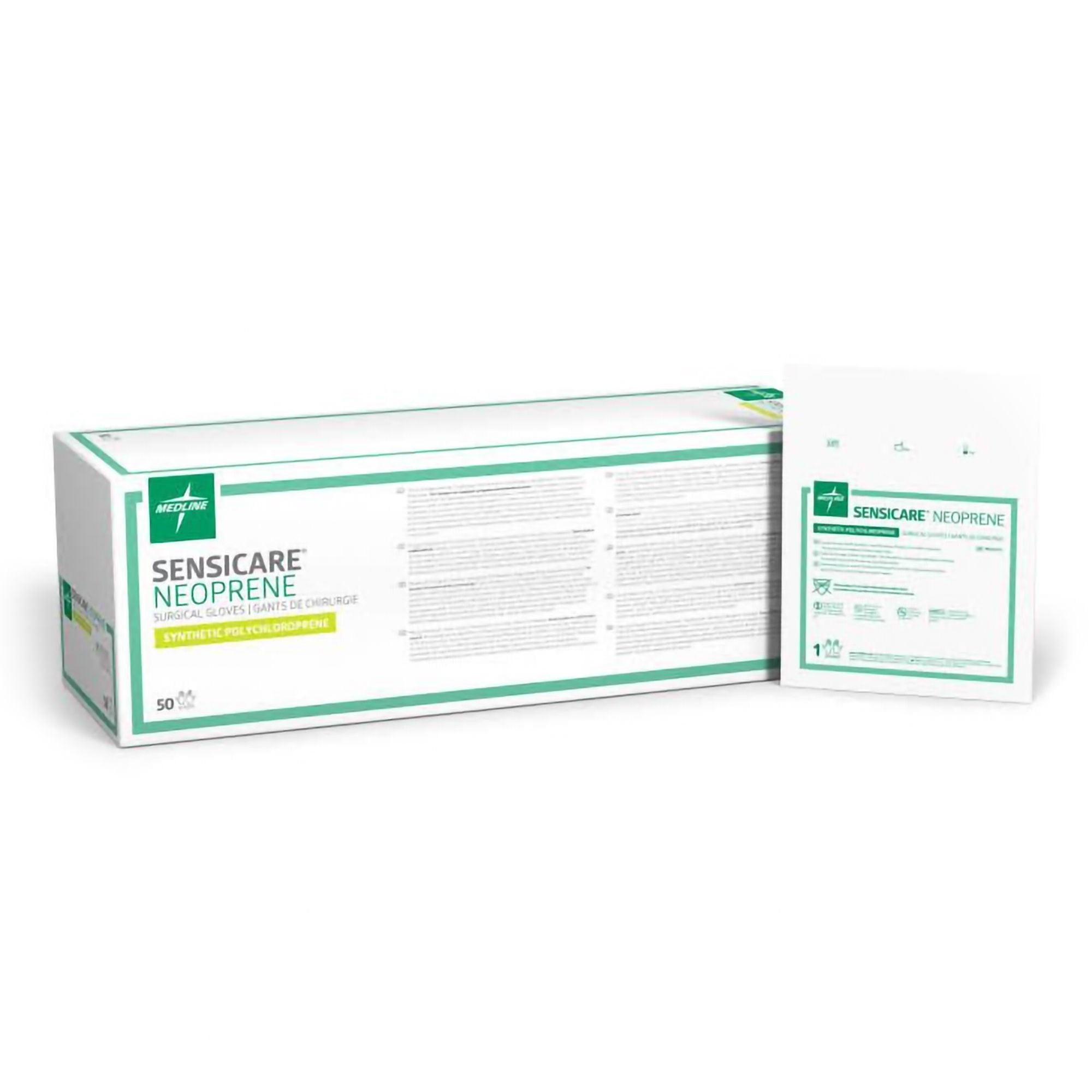 Surgical Glove SensiCare Neoprene Size 7 50 Pairs per Box Sterile Polychloroprene Standard Cuff Length Smooth Light Brown Chemo Tested (Case of 200)