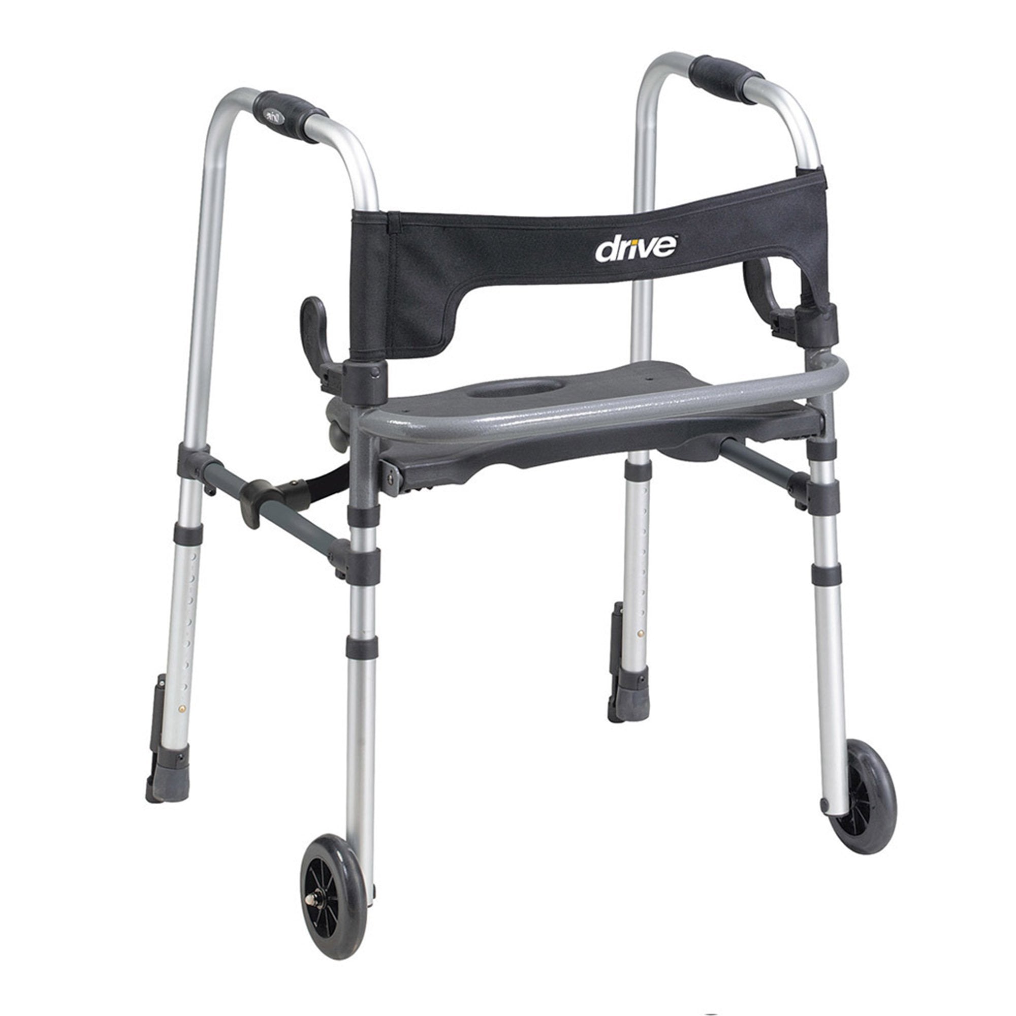 Drive DeVilbiss Healthcare Clever-Lite LS Aluminum Dual Release Folding Walker, 29.5 – 39 Inch Height