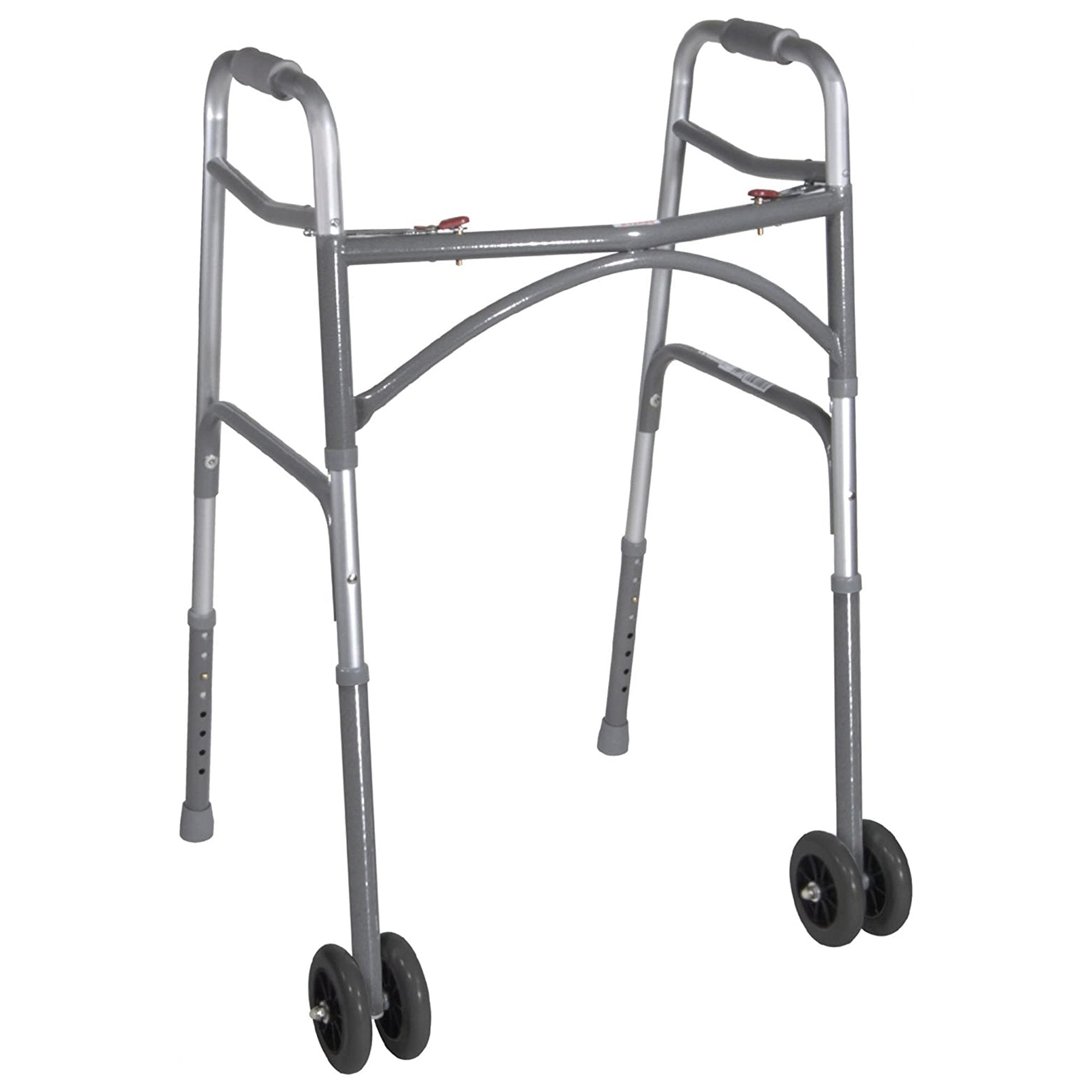 McKesson Bariatric Folding Walker w/ Wheels, Height Adjusts from 32 to 39 Inches (Case)