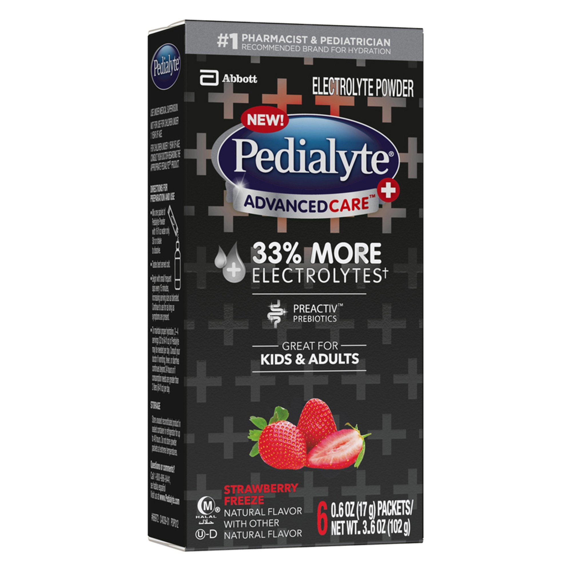 Abbott Nutrition Oral Electrolyte Solution Pedialyte AdvancedCare Plus Strawberry Freeze Flavor 0.6 oz. (36/CS)