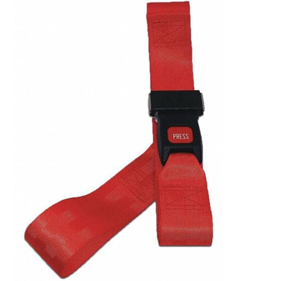 DMS BioThane G1 Strap - Metal Push Button Buckle - One-Piece 9 Feet - Red (12/Case)
