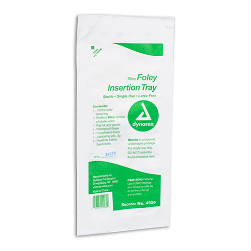 Dynarex Foley Insertion Tray - With 10 cc Prefilled Syringe