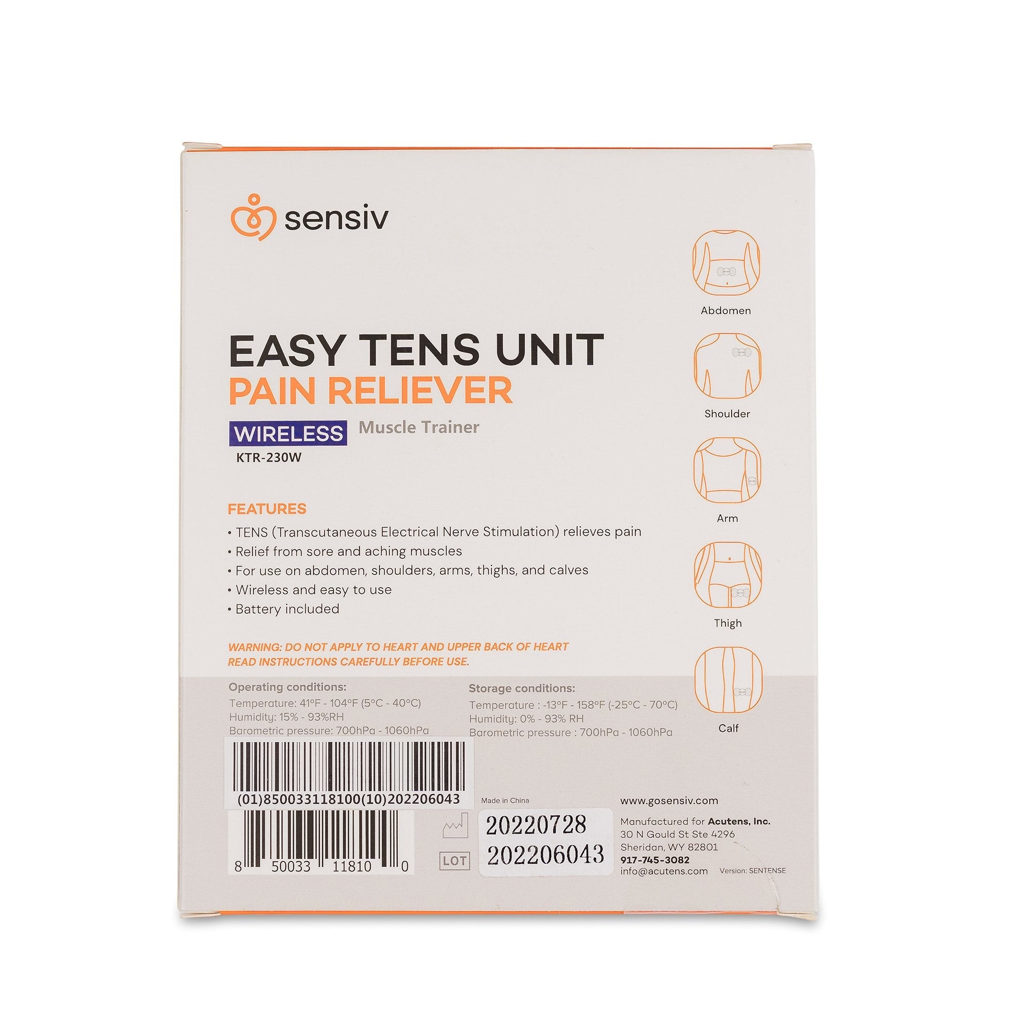 Acutens Inc Sensiv Easy Relief TENS Unit (30/CS)