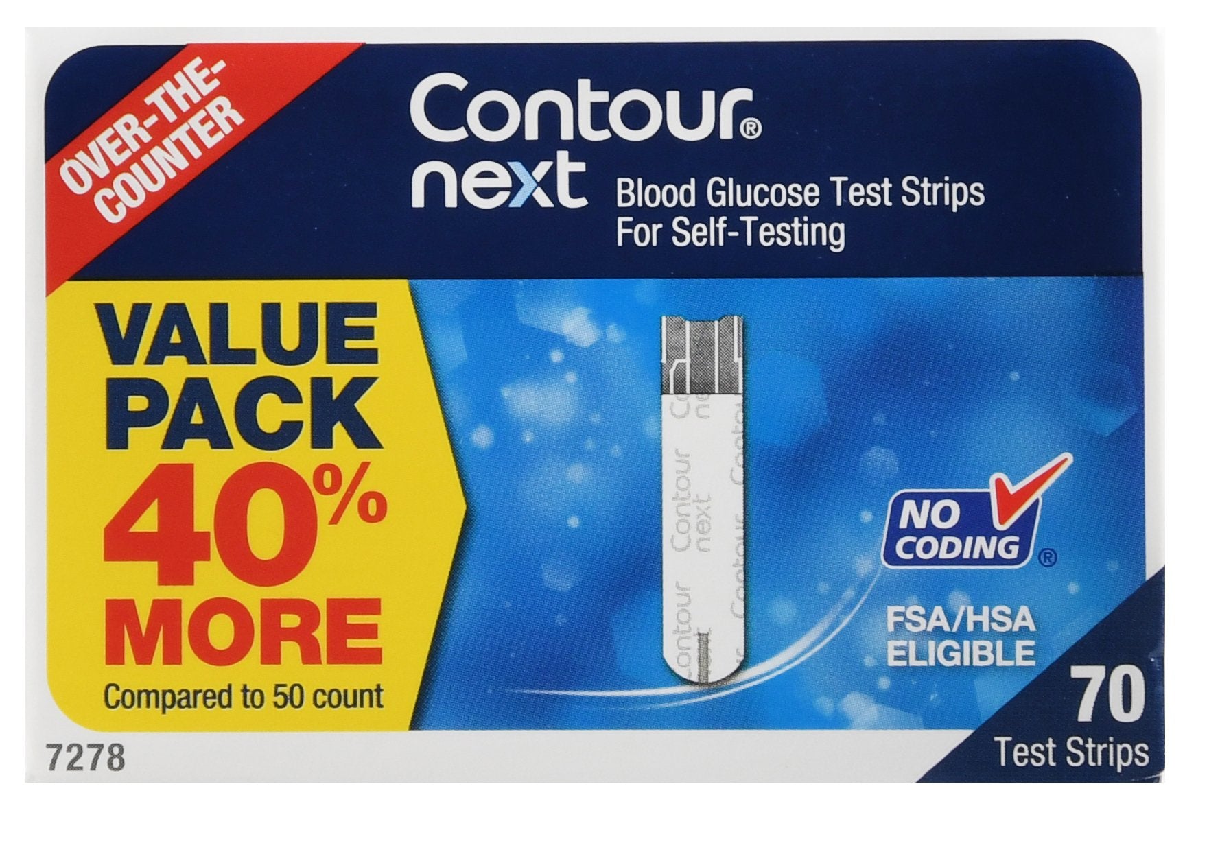 Ascensia Diabetes Care Contour Next Blood Glucose Test Strips, 70 Strips in a Box (840/CS)