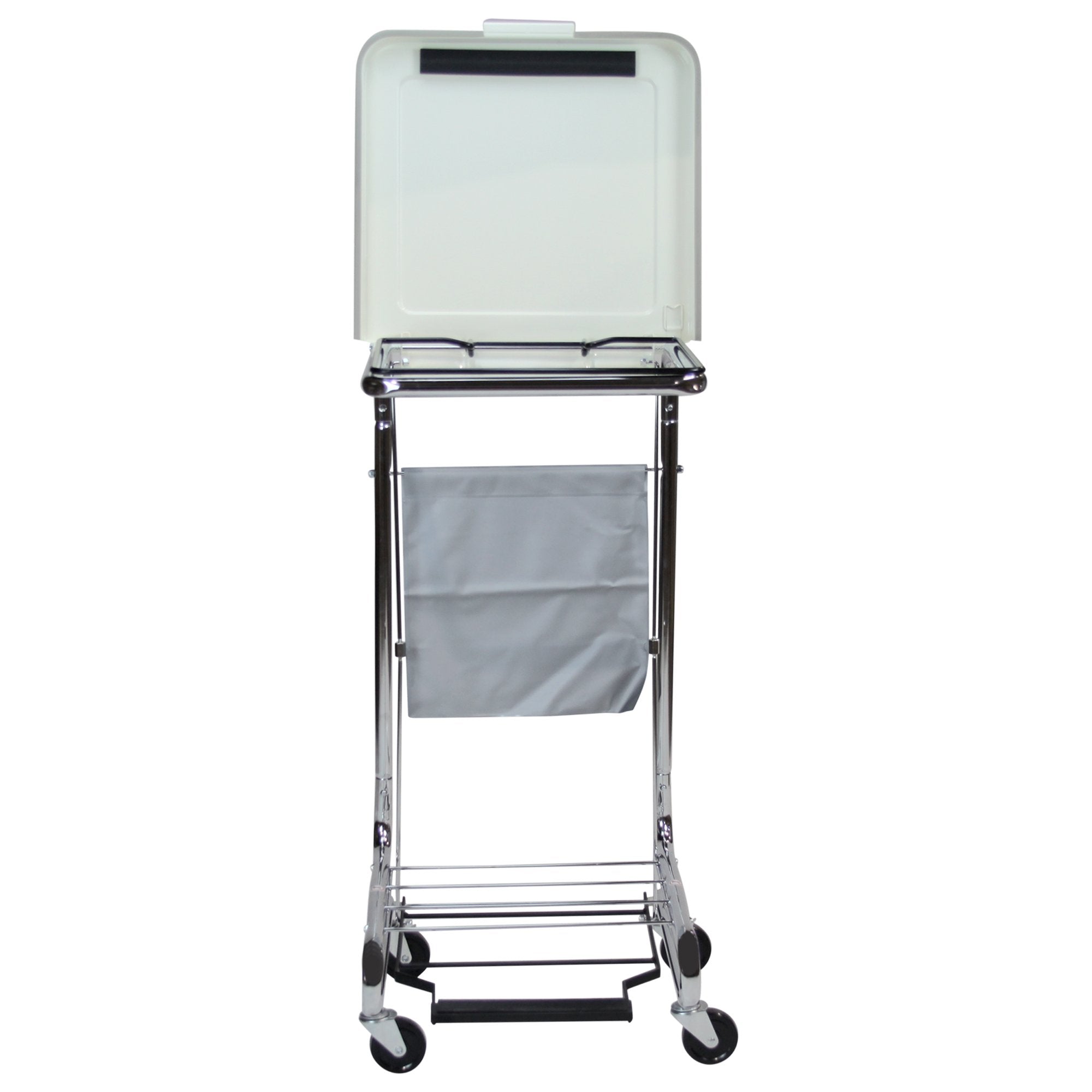 Hamper Stand Blickman Rolling Square Opening 36 to 42 gal. Capacity Foot Pedal Poly-Coated Steel Lid (Each)