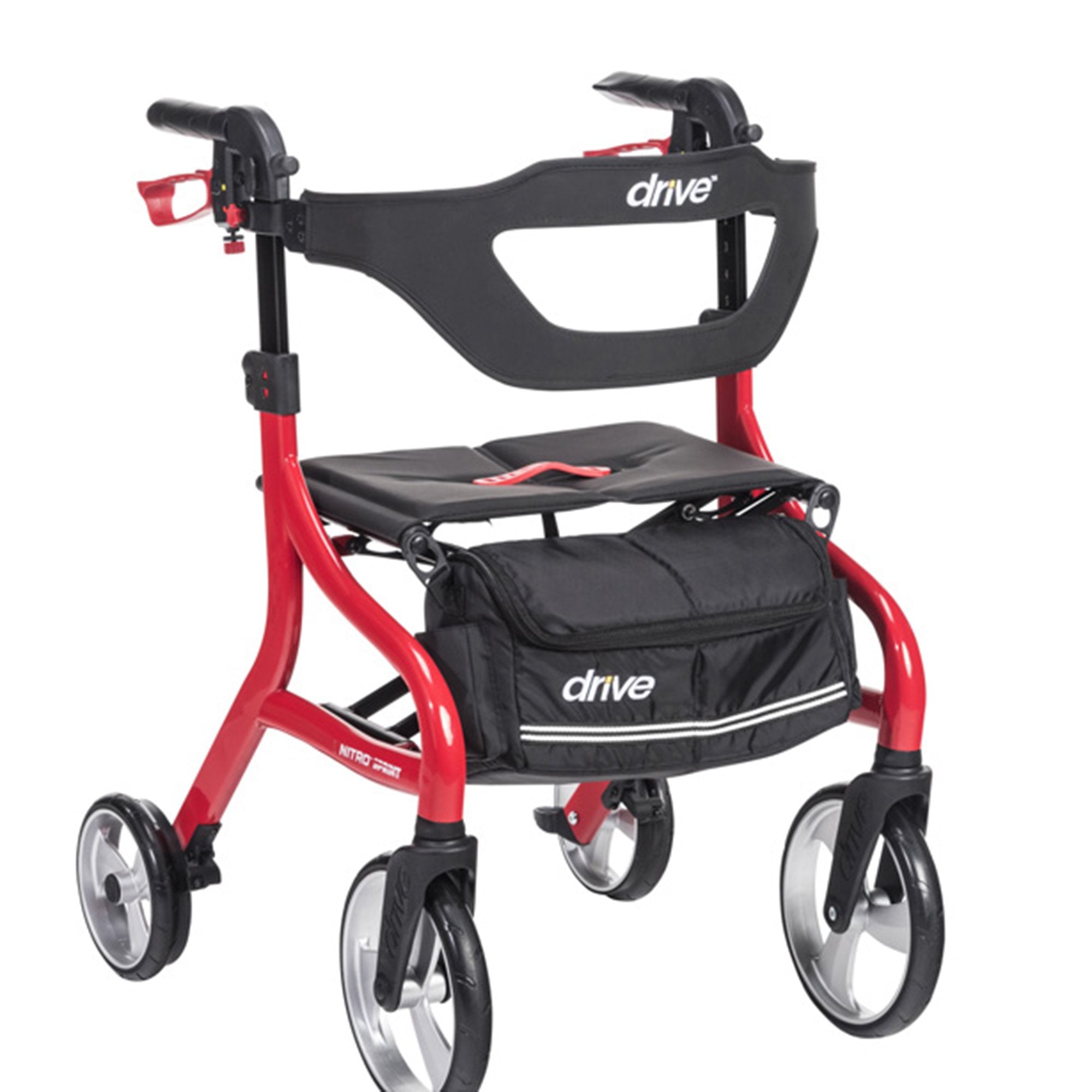 4 Wheel Rollator drive Nitro Sprint Red Folding Aluminum Frame (Each)
