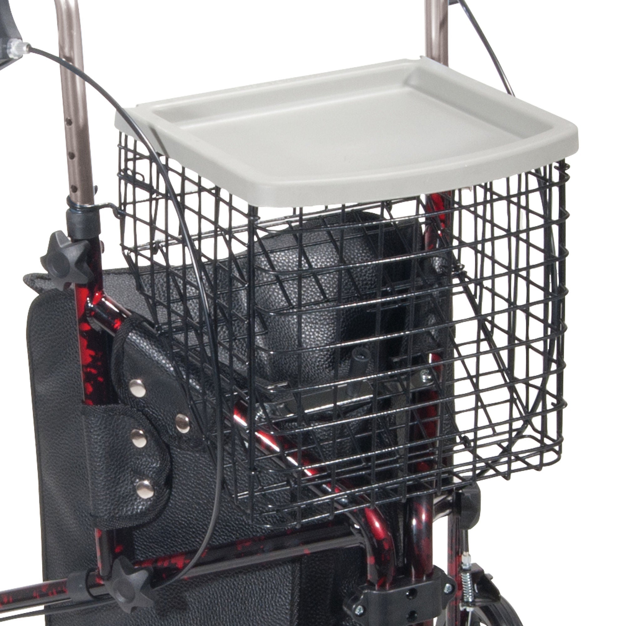 drive Deluxe 3 Wheel Rollator, Red