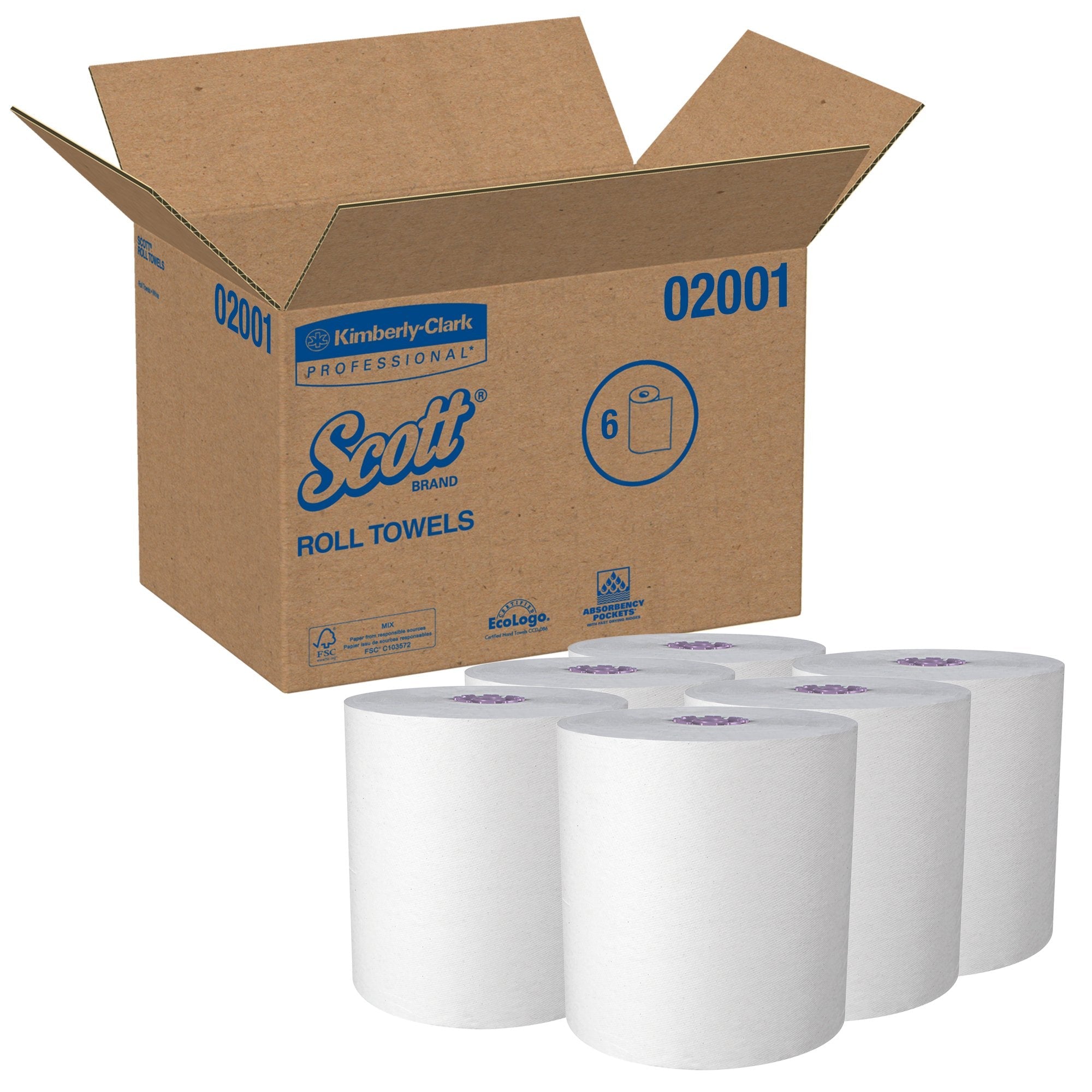 Kimberly Clark Scott Essential White Paper Towel, 8 Inch x 950 Foot (6/CS)