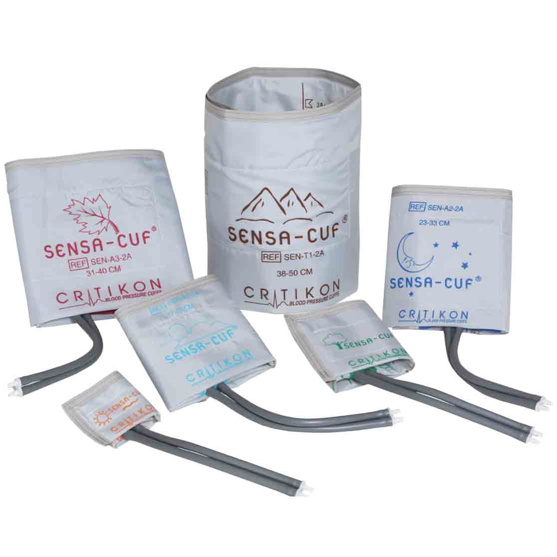 GE CRITIKON SENSA-CUF Blood Pressure Cuff with 2-Tube DINACLICK Connector