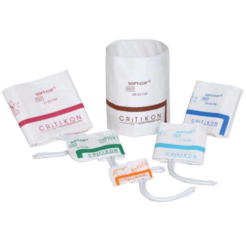 GE CRITIKON SOFT-CUF Blood Pressure Cuff with 2-Tube Screw Connector
