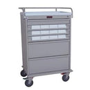 Harloff VLT12BIN5 Value Line 12 Bin Med Cart with Lock Choice, Narcotics Box  E-Lock Single-Code, Yellow